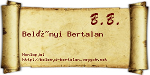 Belényi Bertalan névjegykártya